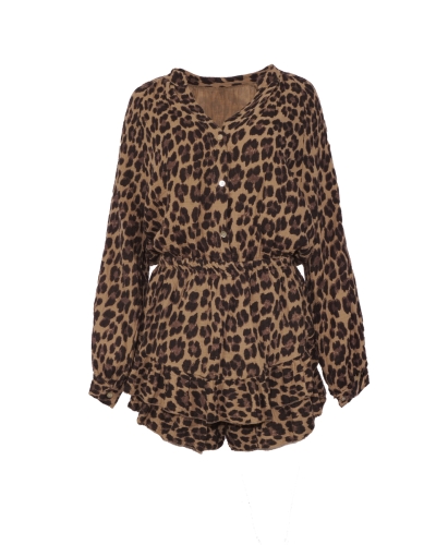 Gossip PLAYSUIT RHODE LEOPARDPRINT BRUIN