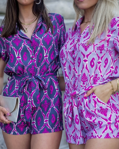 PLAYSUIT MET PRINT LILA