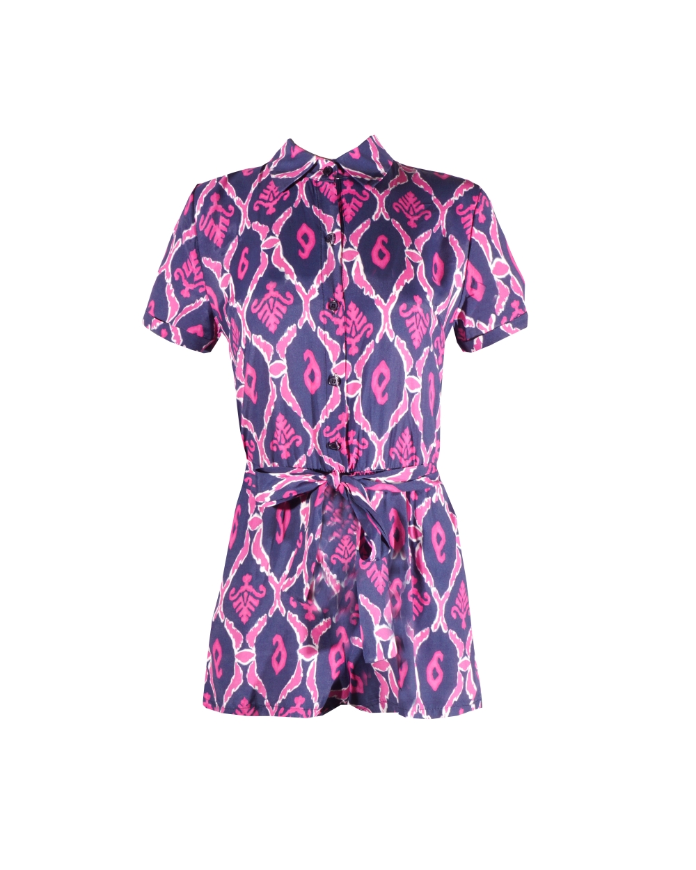 PLAYSUIT MET PRINT BLAUW