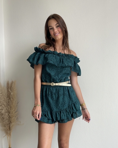 Gossip PLAYSUIT OFF SHOULDER GROEN