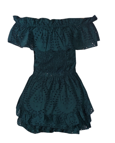 PLAYSUIT OFF SHOULDER GROEN