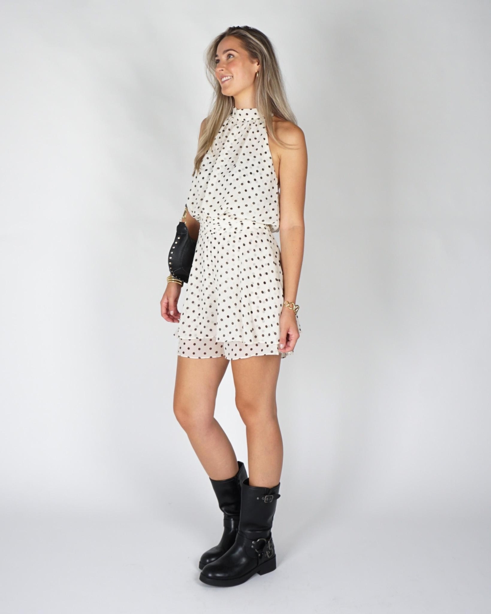 Gossip PLAYSUIT POLKADOT Ecru
