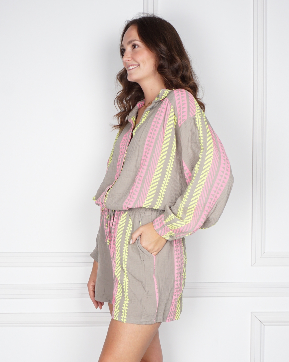 SET AZTEC PRINT TAUPE ROZE
