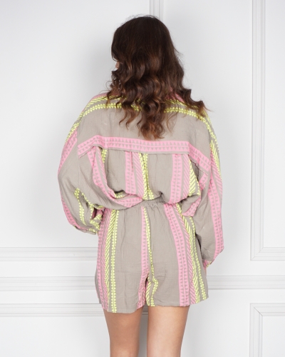 SET AZTEC PRINT TAUPE ROZE