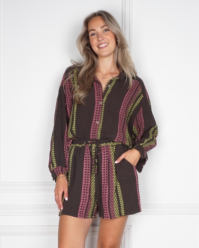 Gossip SET AZTEC PRINT DONKER BRUIN ROZE