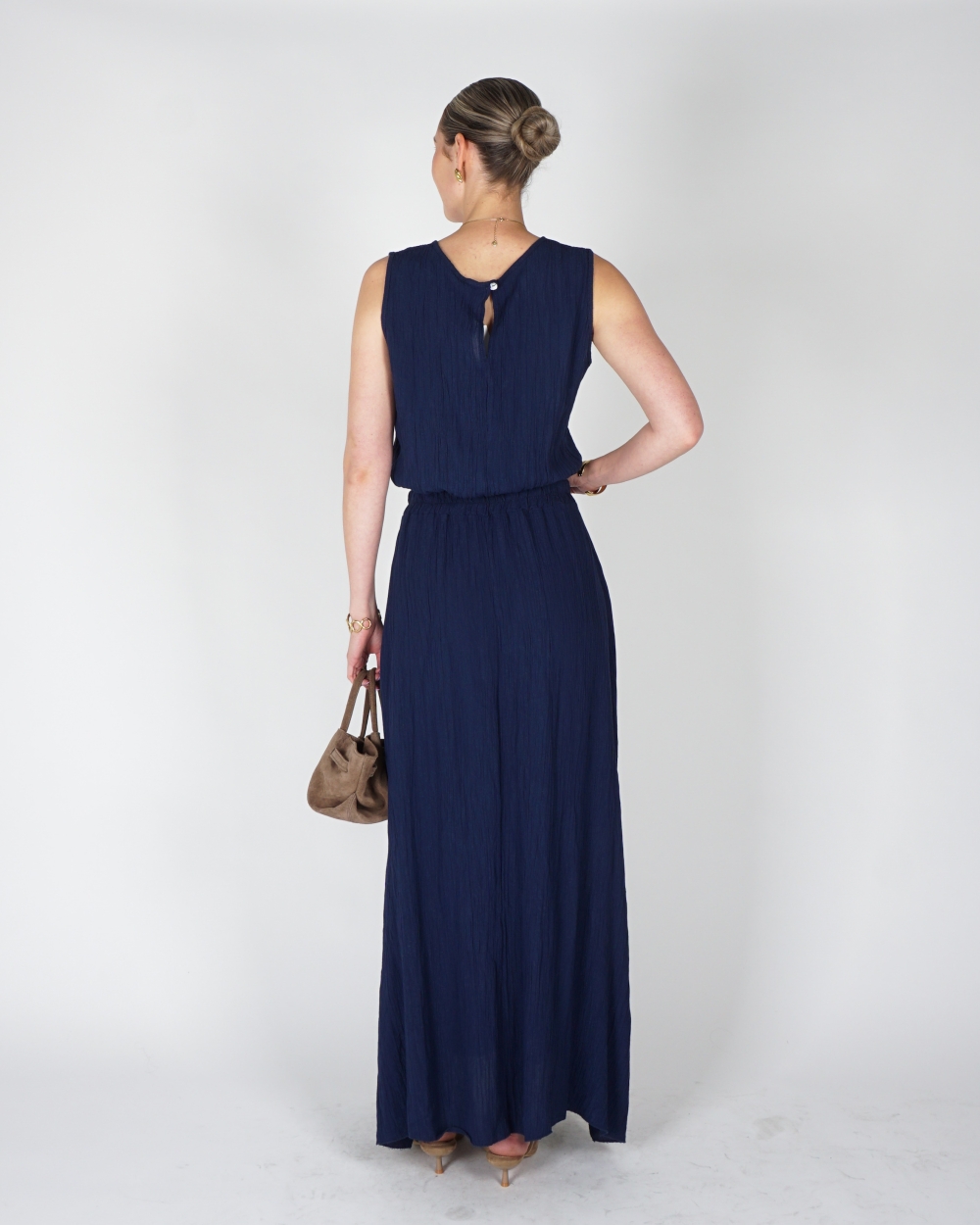 SET MET MAXI ROK EN TOP DONKERBLAUW