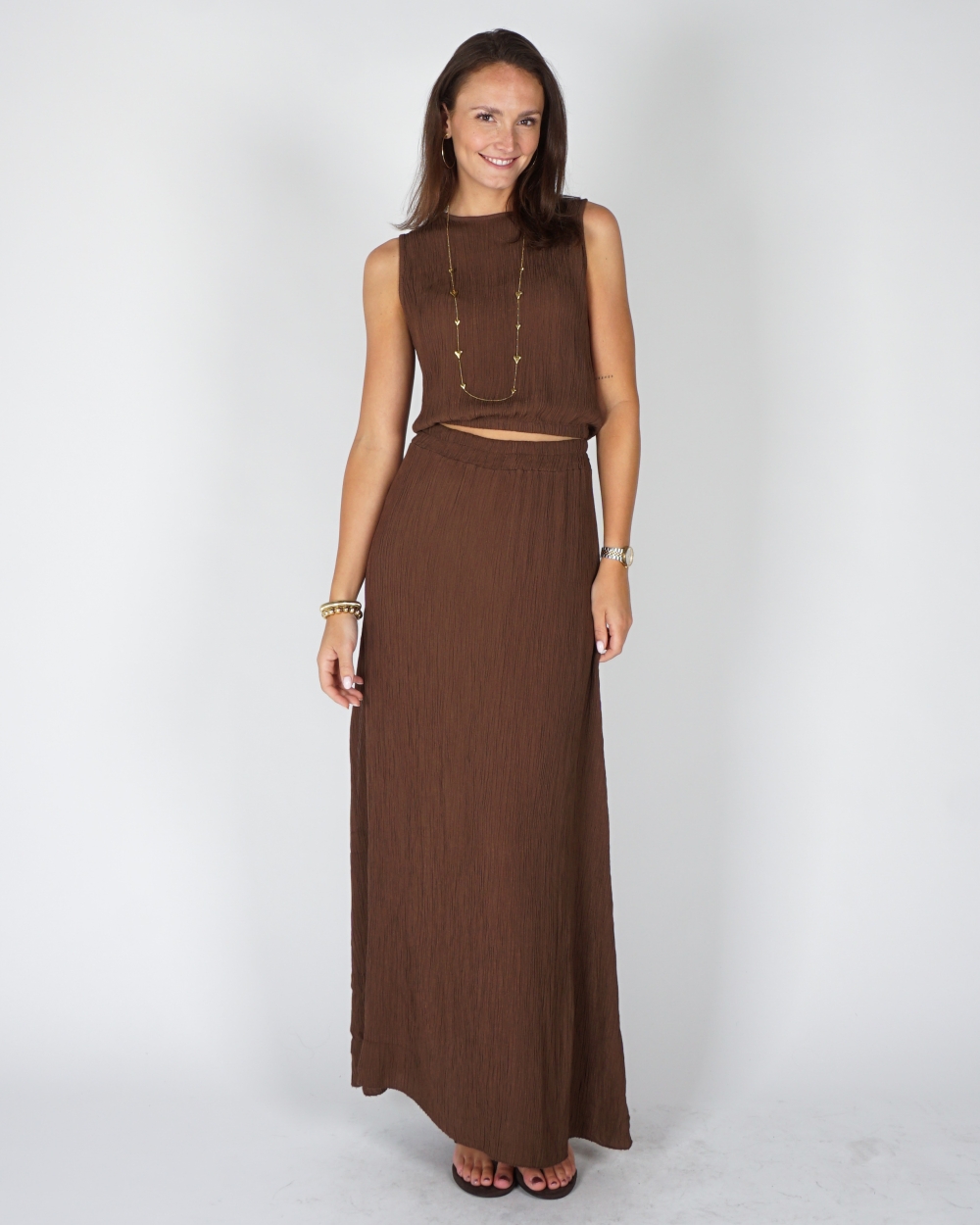 SET MET MAXI ROK EN TOP BRUIN