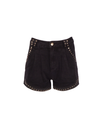 SHORT MET STUDS ZWART
