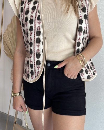 Gossip JEANS SHORT KEA ZWART