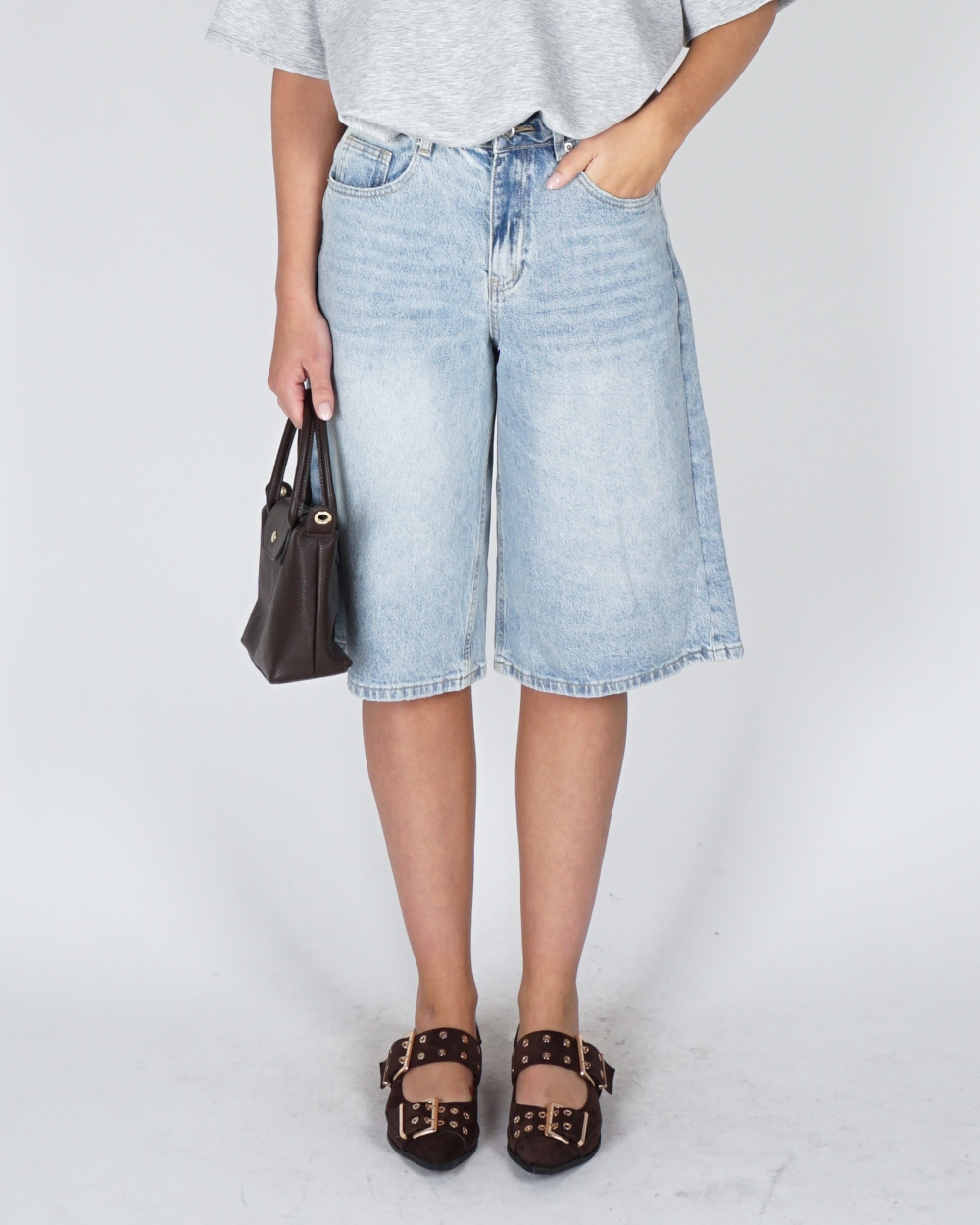 DENIM BERMUDA BLAUW