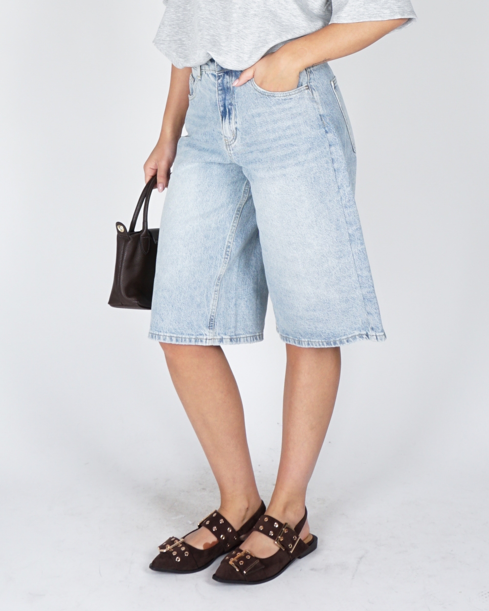 DENIM BERMUDA BLAUW