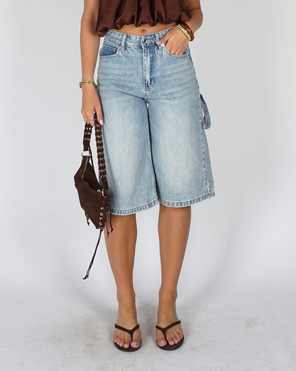 DENIM BERMUDA MET CARGO DETAIL