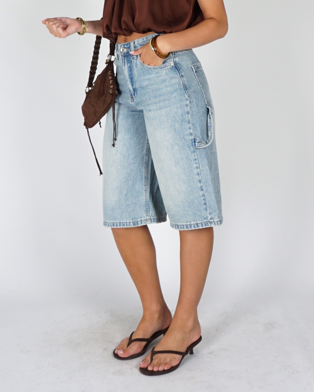 DENIM BERMUDA MET CARGO DETAIL