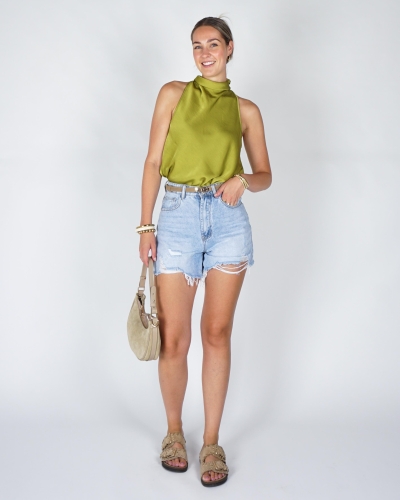 Gossip DENIM SHORT DESTROYED Blauw