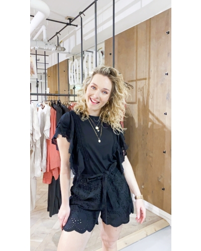 Gossip SHORT BRODERIE ZWART