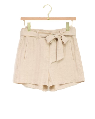 BEIGE SHORT LINNEN LOOK