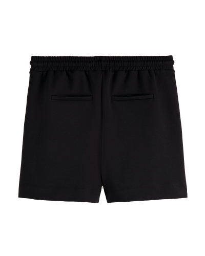 RUFFLED SWEAT SHORT ZWART