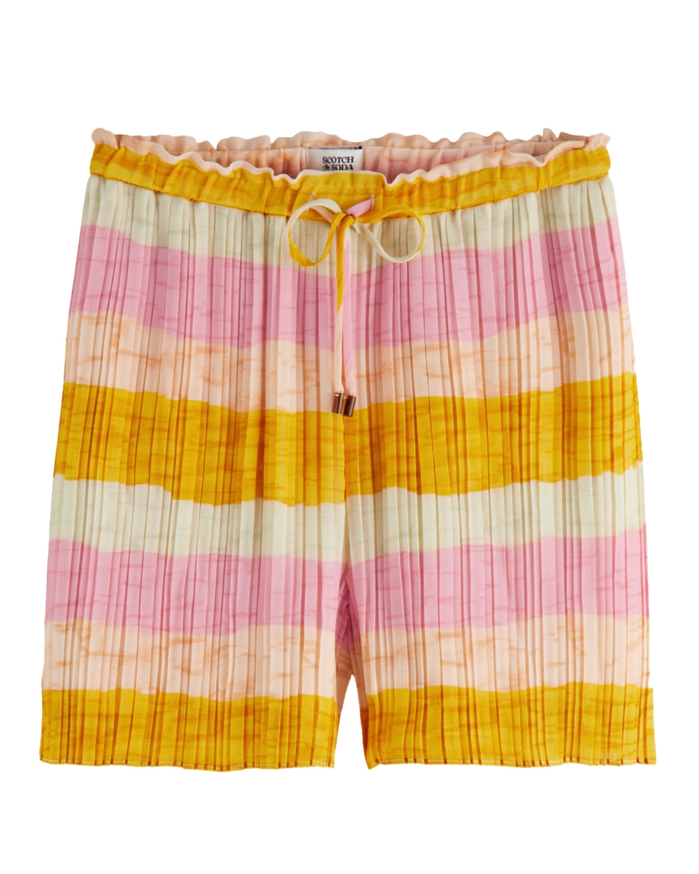 PRINTED PLEATED HIGH-RISE SHORT