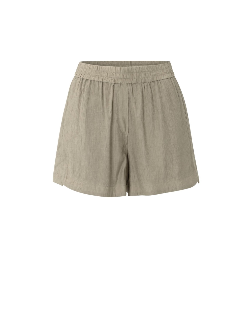 GEWEVEN SHORT MET STRUCTUUR TAUPE