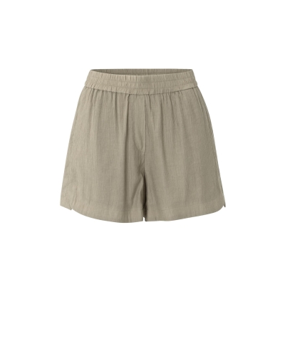 GEWEVEN SHORT MET STRUCTUUR TAUPE