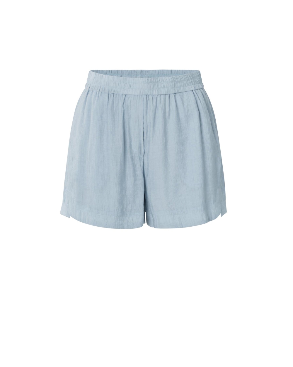 GEWEVEN SHORT MET STRUCTUUR BLAUW