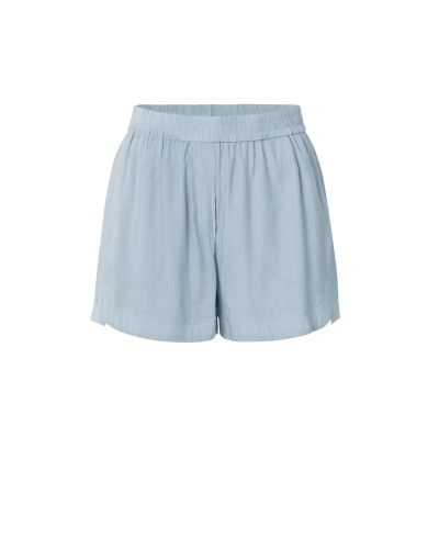 GEWEVEN SHORT MET STRUCTUUR BLAUW