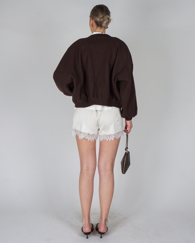 SATIJNEN LACE SHORT ECRU