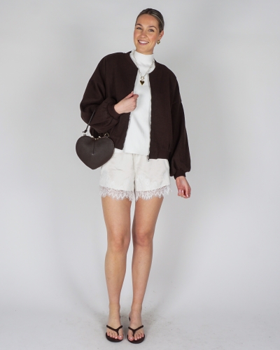 SATIJNEN LACE SHORT ECRU
