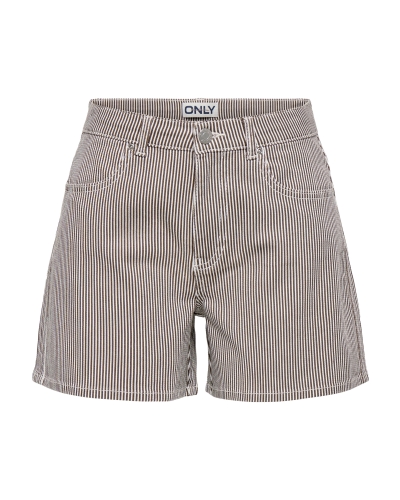 GESTREEPTE SHORT VOX BRUIN ECRU