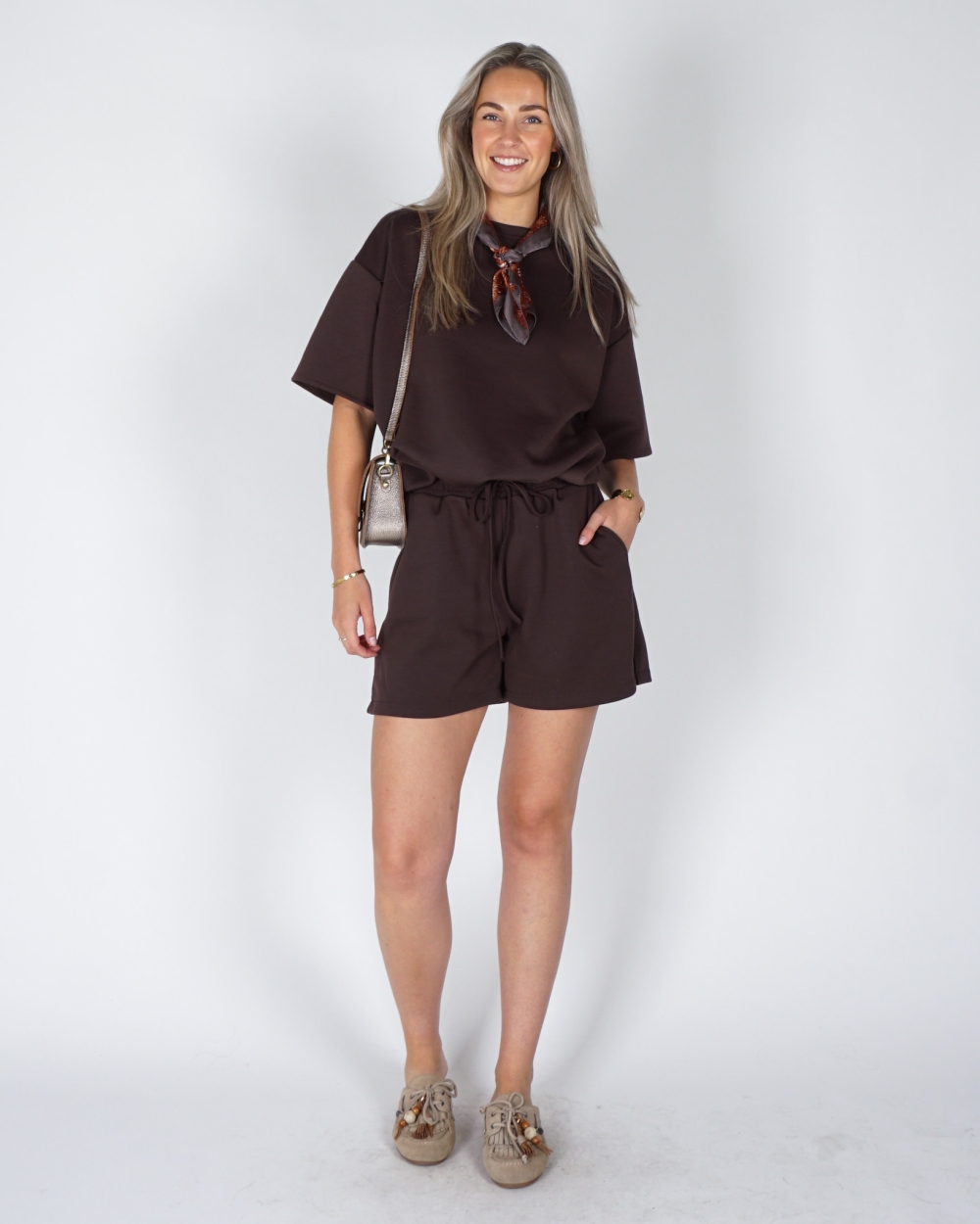 BALLON SWEAT SHORT DONKERBRUIN