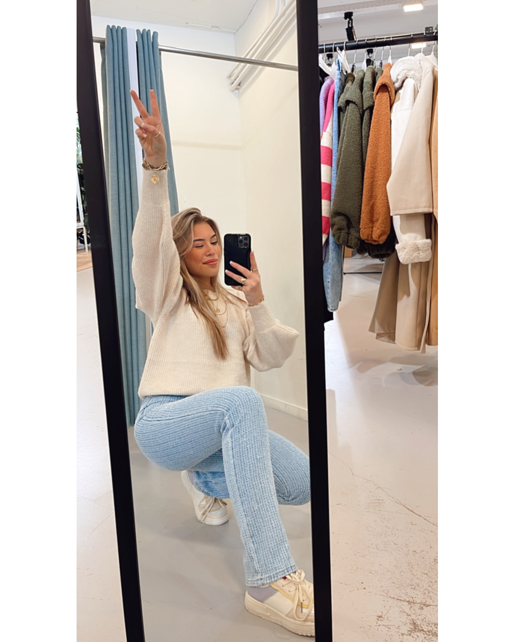 LAYLA STRAIGHT LEG JEANS MET FIJNE PRINT