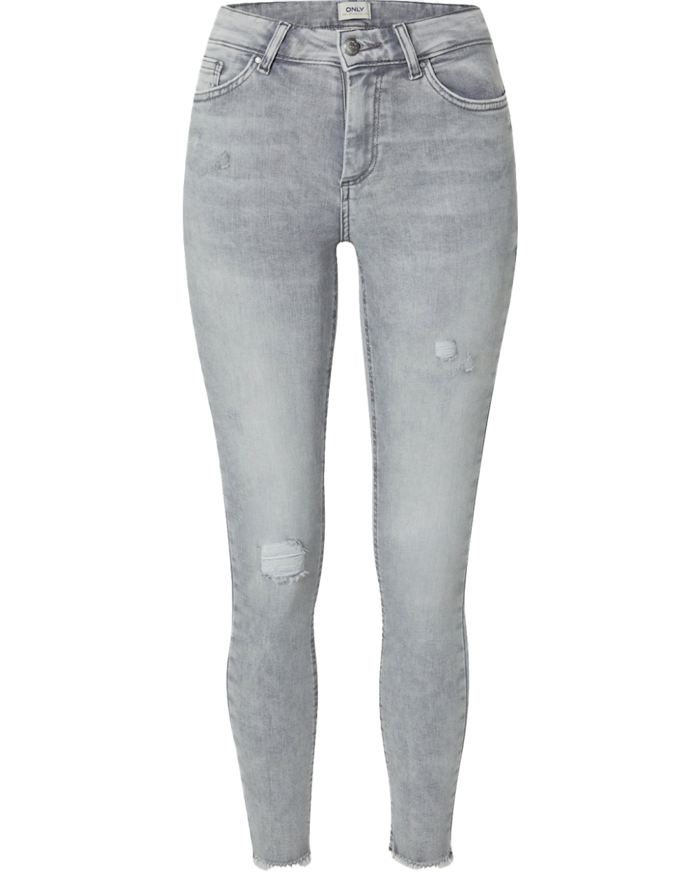 BLUSH SKINNY JEANS GRIJS RIPPED DETAIL