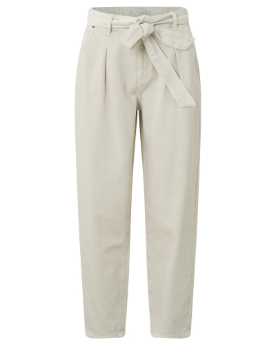 YAYA Denim broek met hoge taille en strik 