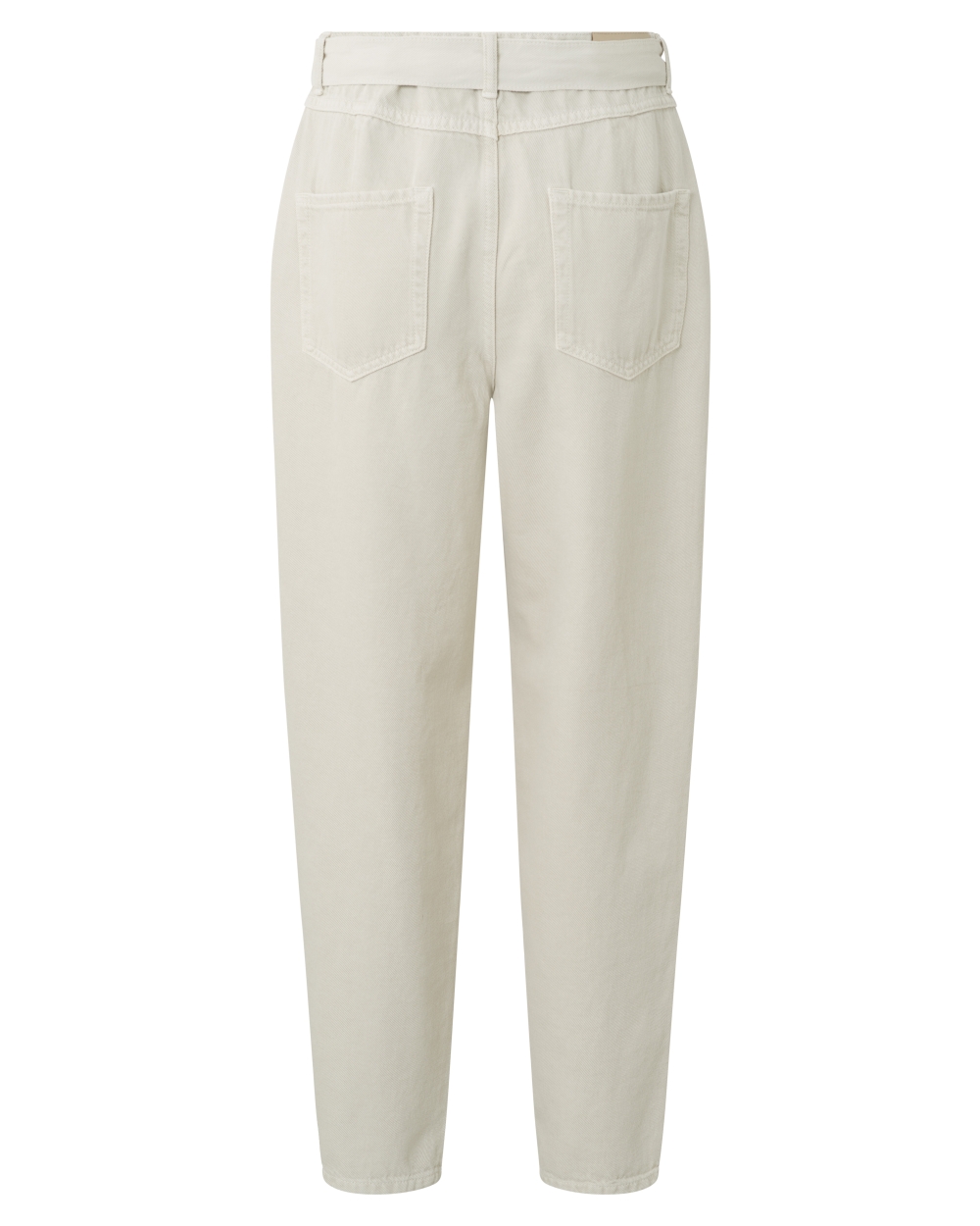 Denim broek met hoge taille en strik 