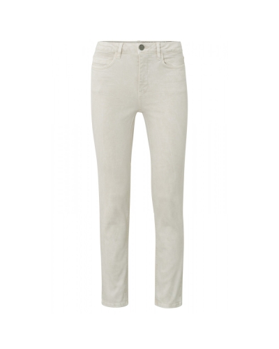 DENIM JEANS MET RECHTE PIJP BEIGE