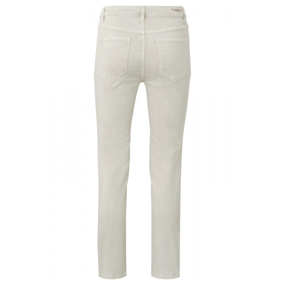 DENIM JEANS MET RECHTE PIJP BEIGE