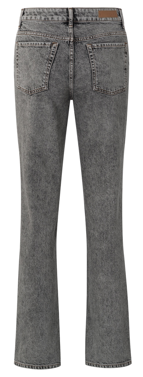 MID WAIST DENIM JEANS MET SPLIT LICHTGRIJS