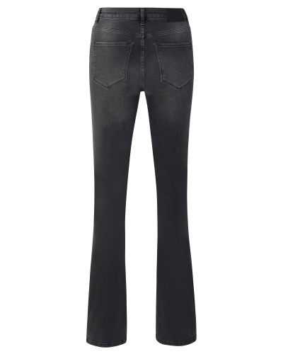 HIGH WAIST FLARED DENIM MET SPLIT