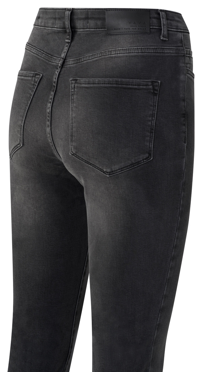 HIGH WAIST FLARED DENIM MET SPLIT