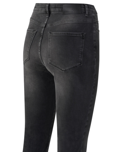 HIGH WAIST FLARED DENIM MET SPLIT