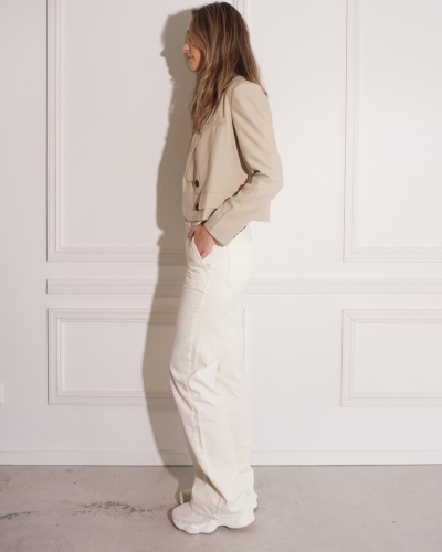 YAYA WIDE LEG JEANS ECRU