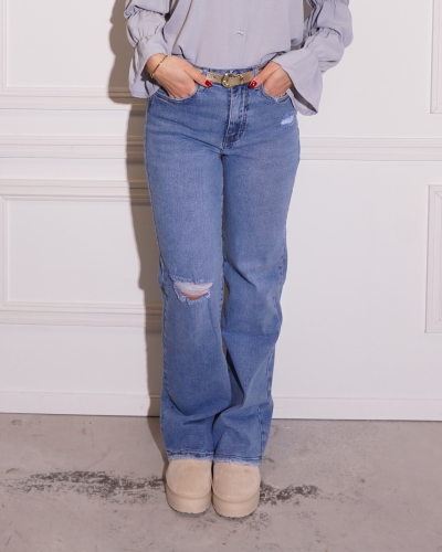 Gossip WIDE LEG JEANS ROOS BLAUW