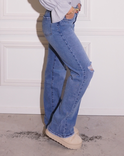 Gossip WIDE LEG JEANS ROOS BLAUW
