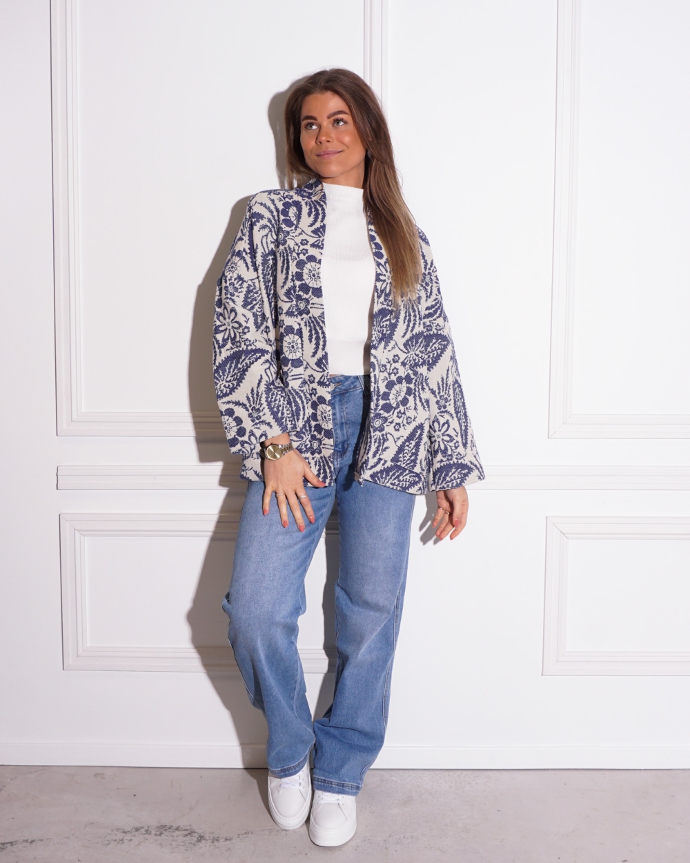 JEANS RENE BLAUW