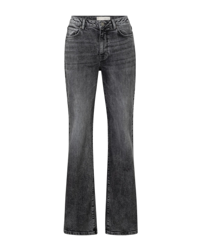 WIJDE JEANS ACID WASH ZWART