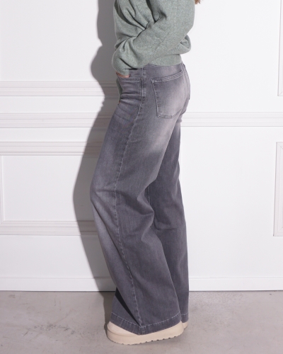 EXTRA WIDE LEG JEANS L34 GRIJS