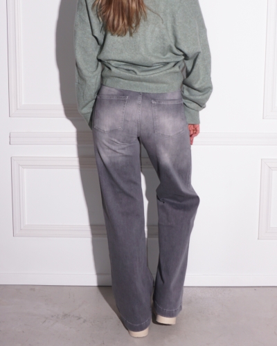 EXTRA WIDE LEG JEANS L34 GRIJS