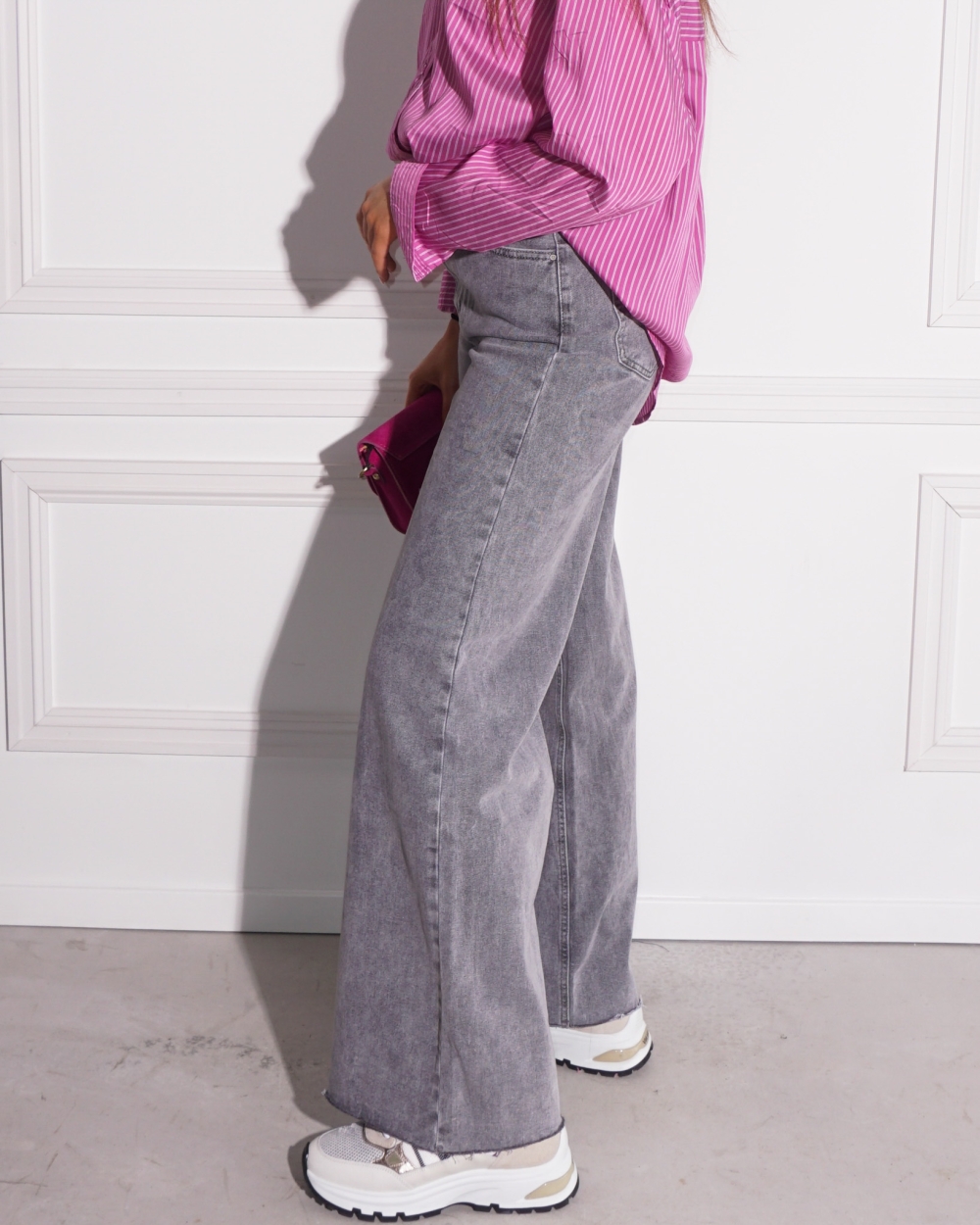 WIDE LEG JEANS VERA GRIJS