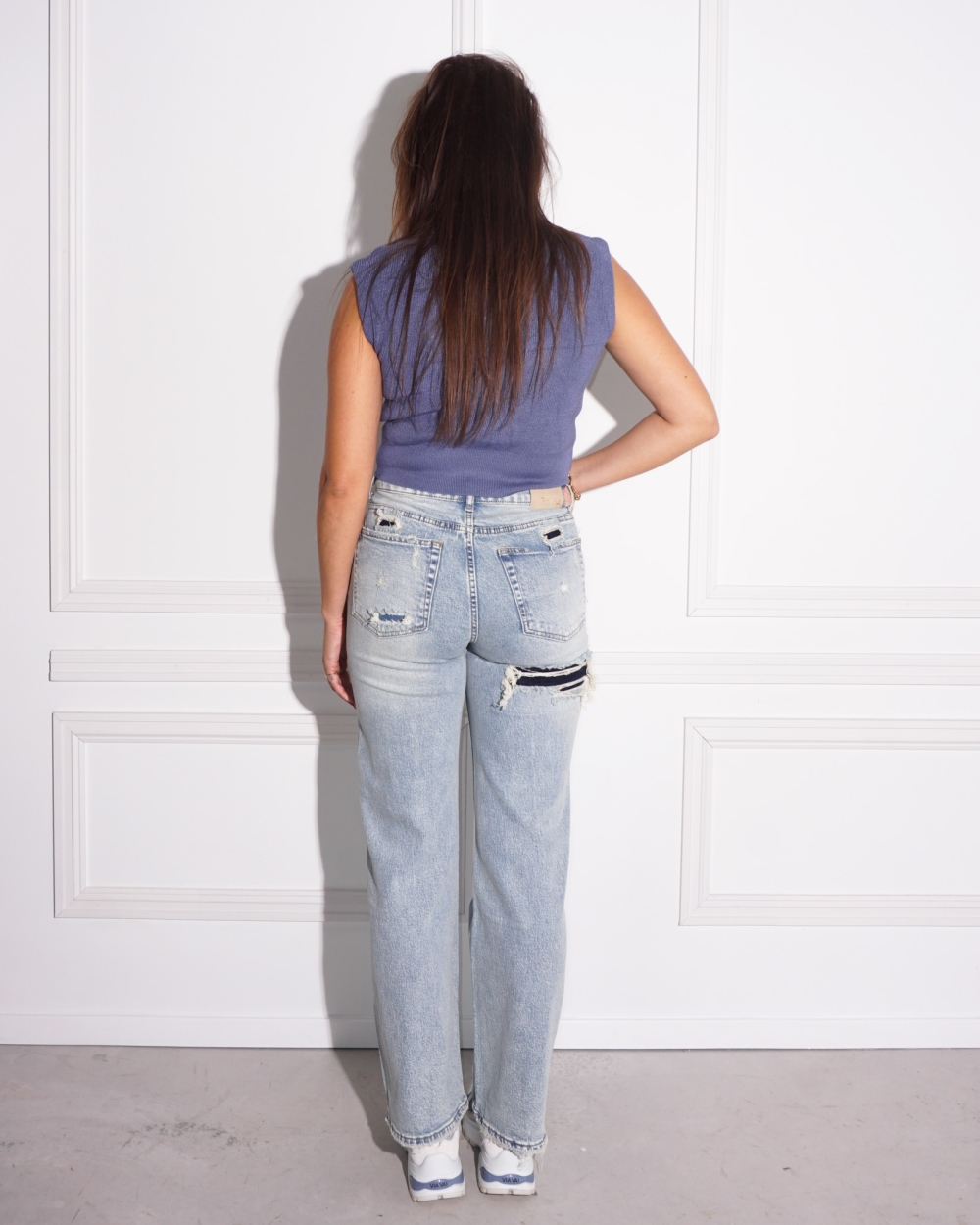 JEANS KARLIJN BLAUW RIPPED
