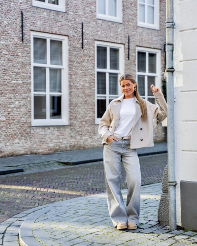YAYA JEANS MET WIJDE PIJPEN GRIJS